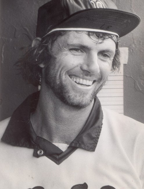 bill lee clowning around in the dugout.