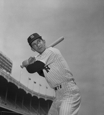 Baseball Great Billy Martin in Batting Position