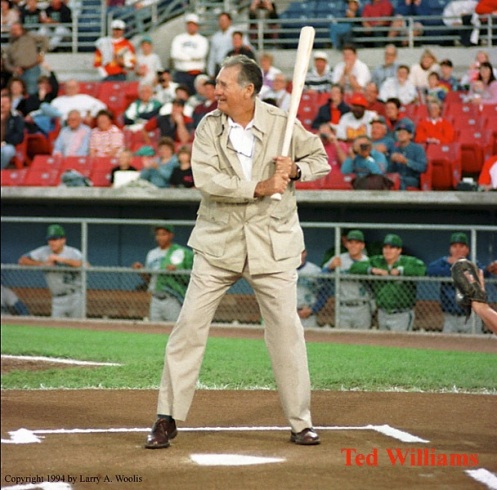 Ted Williams, Visited Sec Taylor Stadium in Des Moines, IA. in 1994