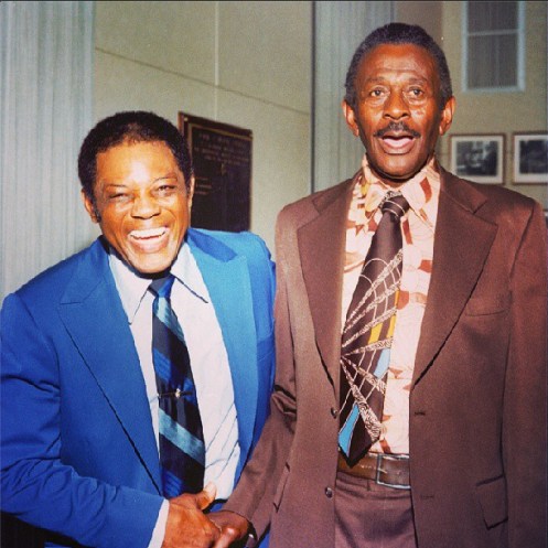 Willie Mays and Satchel Paige